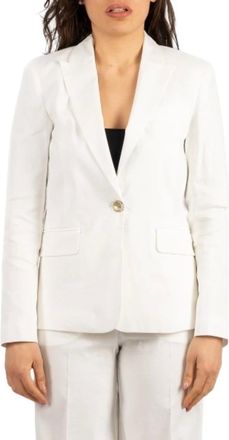 Pinko Pinko, Jassen, Dames, Wit, S, Linnen, Giacca Donna Pinko