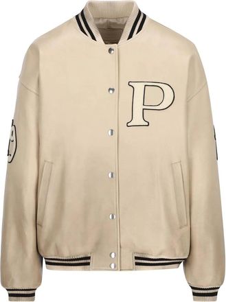 Prada gewatteerde leren varsityjack