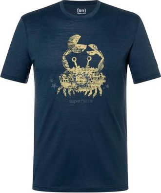 super.natural Mr Crab Tee Merinoshirt f&uuml;r Herren | blau