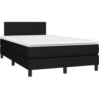 vidaXL Vidaxl - Cama Box Spring Con Colch&oacute;n Y Luces Led Tela Negro 120x190 Cm