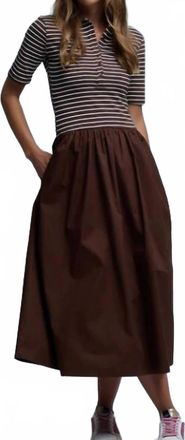 Q2 Patty Midi Dress In Brown