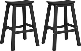 vidaXL Taburete de bar 2 pcs Negro 52 x 43 x 73.5cm Plástico Vidaxl