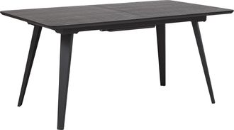 Beliani Beliani - Tavolo Allungabile In Acciaio Nero Piano Mdf Effetto Legno 160 X 90 Cm Irvington