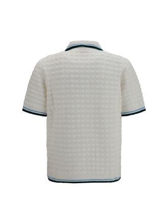 Casablanca Boucl&eacute; Knit Polo - White