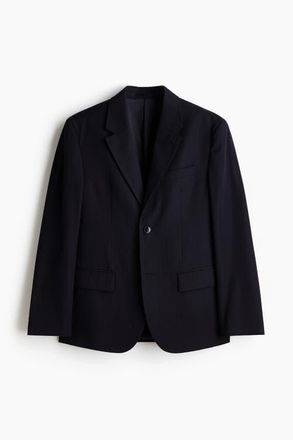 H&M Relaxed Fit Jacket in Navy Blue at Nordstrom, Size 42