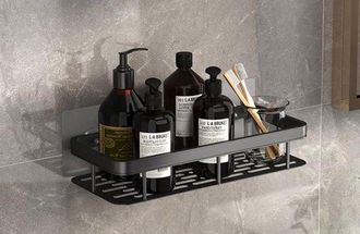 OEM Estanter&iacute;a De Almacenamiento Para Ba&ntilde;o - Estanter&iacute;a De Almacenamiento Para Cocina - Negro - Una Sola Capa - No Requiere Taladrar