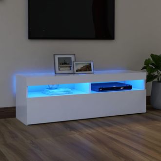 vidaXL Vidaxl - Mueble Para Tv Con Luces Led Blanco 120x35x40 Cm