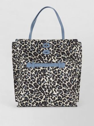 Zanellato studded leopard-print tote bag
