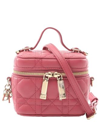 Dior 2021-2025 Micro Lambskin Cannage Lady Dior Vanity Case satchel - women - Lambskin - One Size - Red