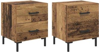 vidaXL Armario De Noche Con Caj&oacute;n 2 Pcs Madera Vieja 40 X 35 X 47,5 Cm Vidaxl