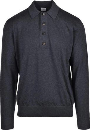 Eleventy Polo in maglia - Heren - Ronde hals truien - Zwart - XL - Katoen - Truien & Vesten