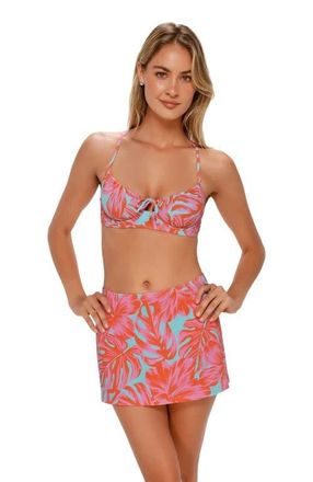 Swim Systems Bree Cover-up Mini Skirt in Palm Daze Rib at Nordstrom, Size X-Small