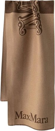 Max Mara Bufanda con logo jacquard Mxatenue - Accessories - Mujer - Marr&oacute;n - ONE SIZE