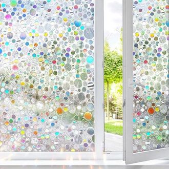 No Brand L&aacute;mina Autoadhesiva Antiest&aacute;tica Para Ventanas, Opaca, De Color, Resistente A Los Rayos Uv, Con Estampado De Guijarros Grabado Con L&aacute;ser, 45 &times; 200 Cm