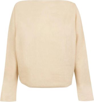 Cortana Boot Top met boothals - Dames - Blouses - Beige - 2XS - Katoen - Overhemden