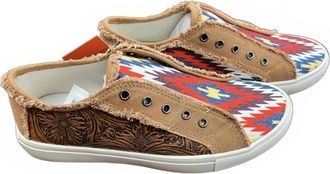 Montana West Womens Montana West Aztec Print Canvas Shoes In Brown