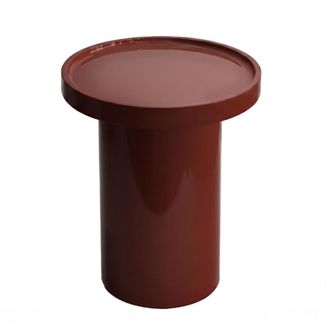 Oviala Mesa de centro redonda de 40 cm en MDF lacado en burdeos