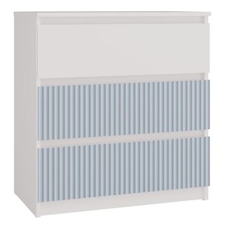 Topeshop Cassettiera M3 Con Frontale Bianco E Blu Arteso Malwa, Mobile Per Cameretta Dei Bambini. Casa