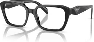Prada 14zv Vista Rectangular Black Acetate Eyeglasses