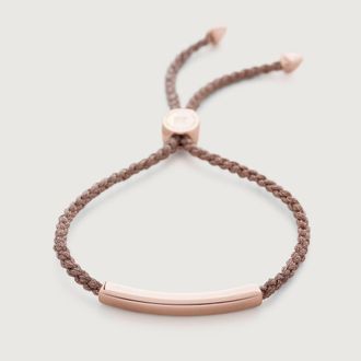Monica Vinader Linear Friendship Bracelet, Rose Gold Vermeil on Silver
