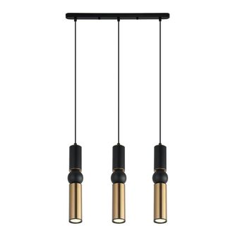 Netlighting Isidora Modern 3 Light Bar Pendant Ceiling Light GU10 in Black