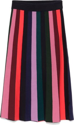 Paul Smith striped midi skirt - women - Cotton - S - Blue