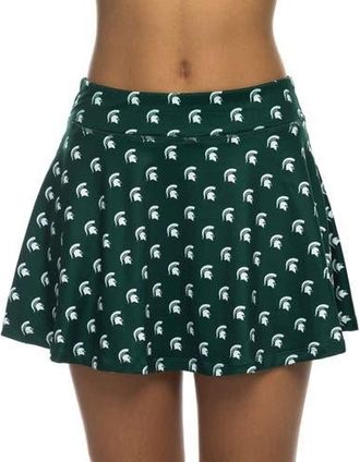 ZooZatZ Womens ZooZatz Green Michigan State Spartans All-Over Print Flowy Skort at Nordstrom, Size X-Small