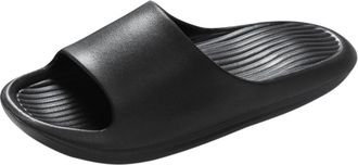 Generic 2026 Mens Slippers Bathroom Solid Home Women Color Bottom and Men Sandals Flat Mens Slipper (Black, 8)