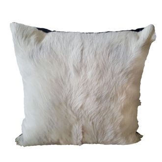 My Bliss Home Coj&iacute;n decorativo de piel de vaca, blanco 50 x 50 cm