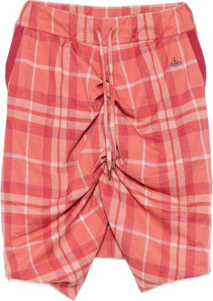 Vivienne Westwood Check-pattern Ruched Midi Skirt
