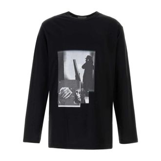 Yohji Yamamoto Long Sleeve Tops, male, Black, Size: L Oversized Long Sleeve T-shirt