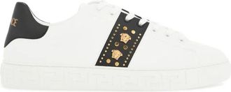 Versace Studded Greek Sneakers - Heren - Sneakers - Wit - 44 EU - Leer - Schoenen