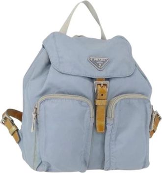 Prada Pre-owned Backpacks, female, Blue, Size: ONE SIZE Pre-owned Vintage Nylon Backpack