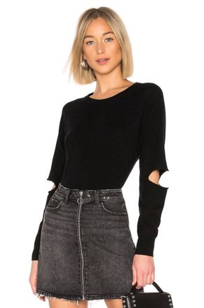 N:Philanthropy Joelle Elbow Cut Sweater In Black Cut
