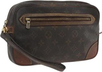 Louis Vuitton Pre-owned Vintage Monogram Clutch - Dames - Vintage Clutch - Bruin - ONE Size - Leer - Vintage