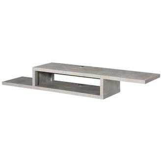 HOMCOM Floating TV Unit - Wall Mounted TV Stand With Open Shelf And 2 Cable Holes - Entertainment Unit For Living Room - Grey | TJ Hughes