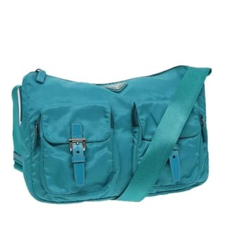 Prada Pre-owned Cross Body Bags, female, Blue, Size: ONE SIZE Pre-owned Vintage Nylon Cross Body Bag
