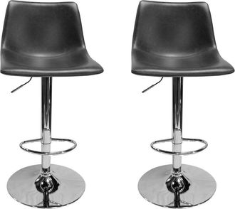 Best Master Furniture Best Master Jimmy Dean Faux Leather Adjustable Swivel Bar Stool Gray (Set of 2)