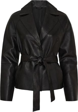 BTF-CPH Elegante Leren Jas - Dames - Leren en Su&egrave;de Jassen - Zwart - XL - Leer - Jassen