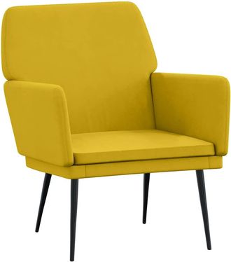 vidaXL Sill&oacute;n De Terciopelo Amarillo 62x79x79 Cm Vidaxl