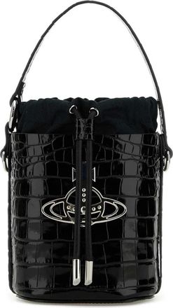 Vivienne Westwood Daisy Emmer Tas van Zwart Leer - Dames - Schoudertassen - Zwart - ONE Size - Leer - Tassen