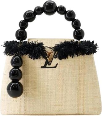 Louis Vuitton Pre-owned Vintage Raffia Handtas - Dames - Vintage Handtas - Beige - ONE Size - Vintage