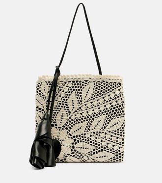 Magda Butrym Julia Small crochet leather-trimmed tote bag