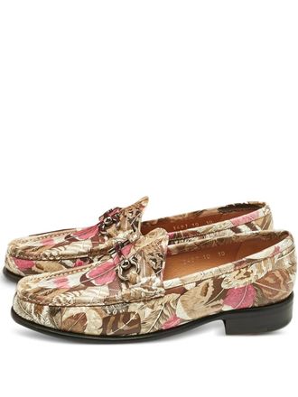 Ferragamo printed bit loafer - Brown