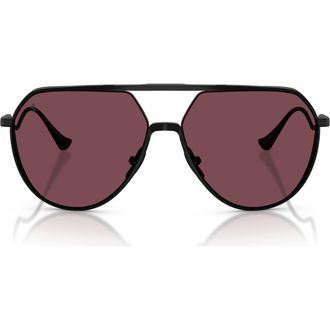 Ferrari 59mm Pilot Sunglasses in Matte Black /Red at Nordstrom