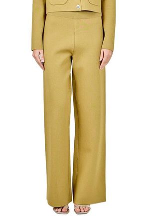 endless rose Relax Fit Sweater Pants in Mustard Green at Nordstrom, Size X-Small