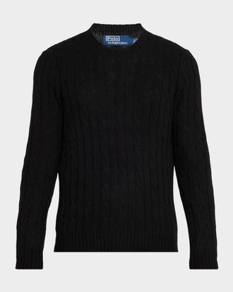 Polo Ralph Lauren Men & apos;s The Iconic Cashmere Cable-Knit Crewneck Sweater
