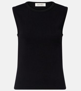 R&oacute;he Ribbed-knit cotton-blend tank top