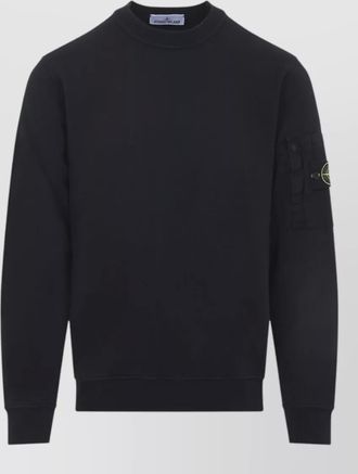Stone Island cotton sweatshirt crew neck arm pocket