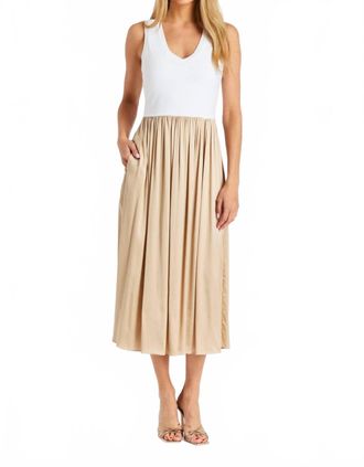 Drew Alessandra Midi Dress In Beige